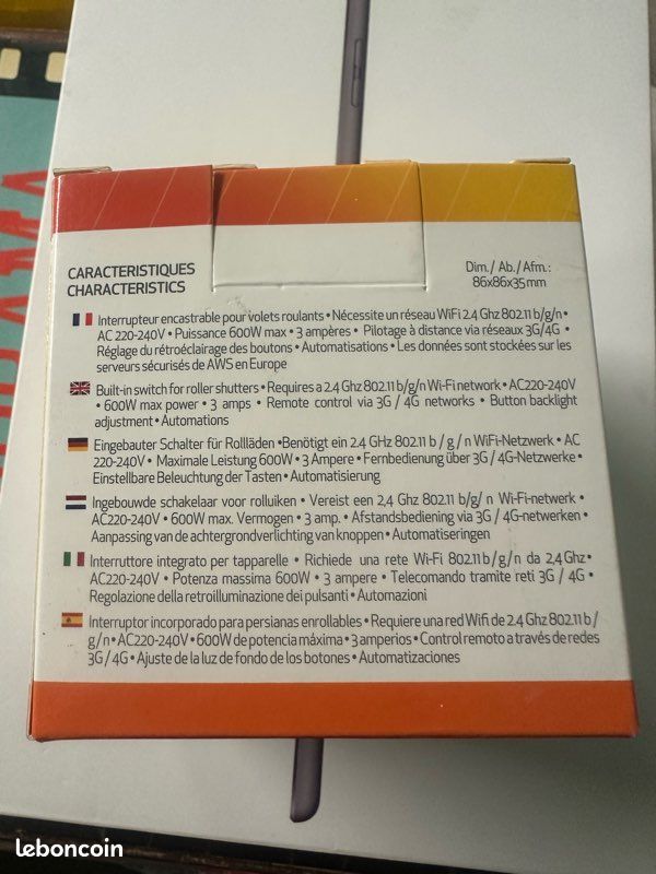 Interrupteur pour volets roulants neuf dans l’emballage wifi connecté (image 3)