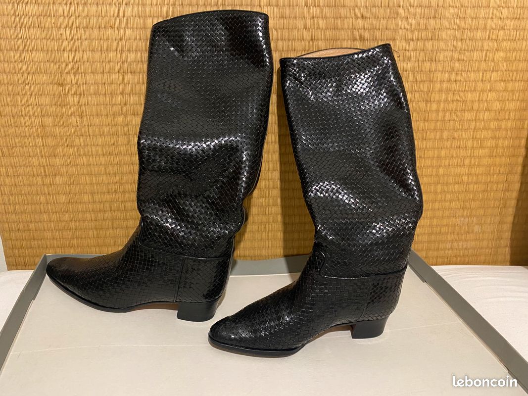 Bottes Stephane Kélian En Daim Marron - Pointure 38 (UK 5) - Talon Aiguille - Occasion En Très Bon état