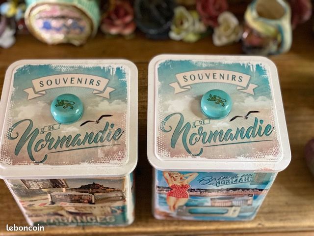 Boite Decorative Lot De 2 Bocaux à Biscuits Métal Coloch - Boîtes Rangement Décoratives 2 Tailles Pour Cuisine Rangement Cuisine étagère