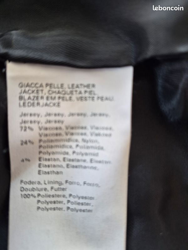 Vends blouson cuir noir femme marina sport (image 5)