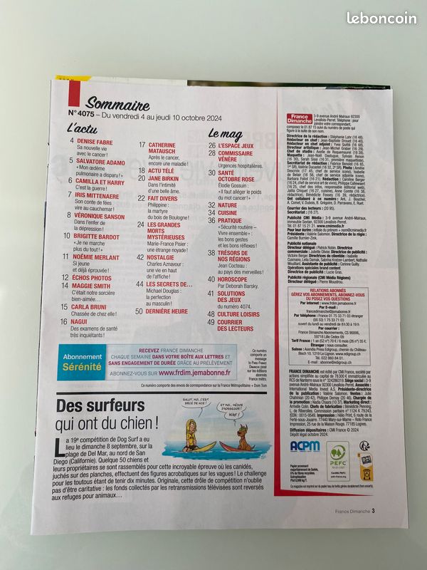 Magazine France Dimanche - 4072 à 4076 (image 8)