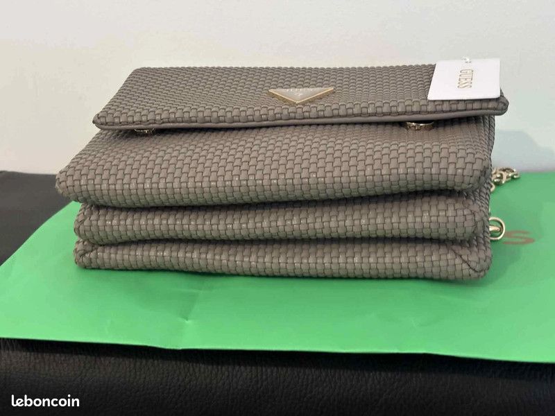 Sac à Main Bandoulière Tissé ANTONELLO TEDDE - Couleur Gris Taupe - Occasion