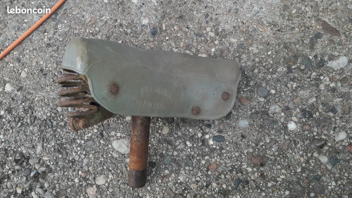 Selle Vélo Cuir Ancienne Originale - Marque Henri Gauthier - Course Cycliste