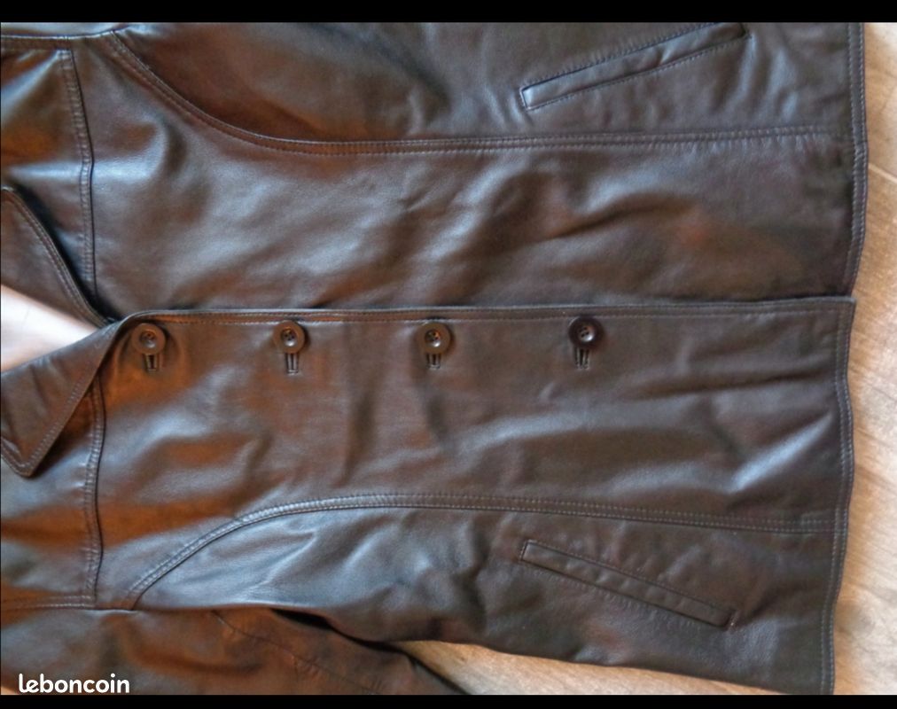 Veste cuir noire, Cuiropolis, taille 42, porté 2 fois (image 3)