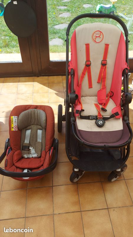 Coque Cybex Cloud Q et poussette Balios + base pour coque + adaptateur pour poussette (image 1)