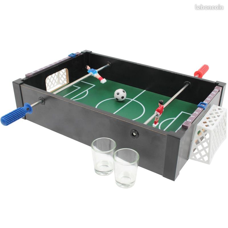 Jeu à boire Baby-foot Drinking game Noir et vert Avec 2 verres shooters et 2 balles NEUF Idée cadeau (image 3)