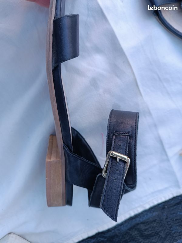Sandales femme cuir noir 39 (image 2)