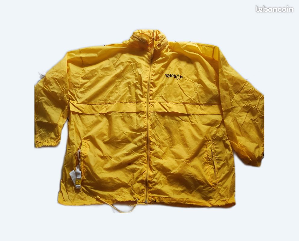 Veste Réversible Jaune Imperméable Style K-Way - Taille XL - Neuve Avec étiquettes