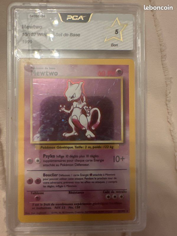 Carte Pokmon Mewtwo 10/102 Holo - Set de Base - FR - PCA 5 - Jeux & Jouets