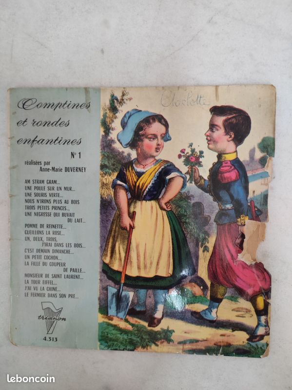 Vinyle 45t Comptines et rondes enfantines N°1 (image 2)