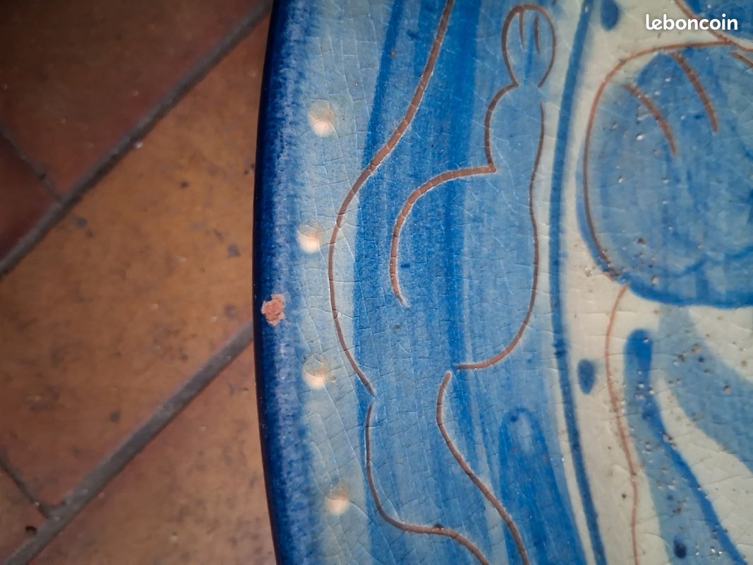 Plat terre cuite motif chat (image 2)