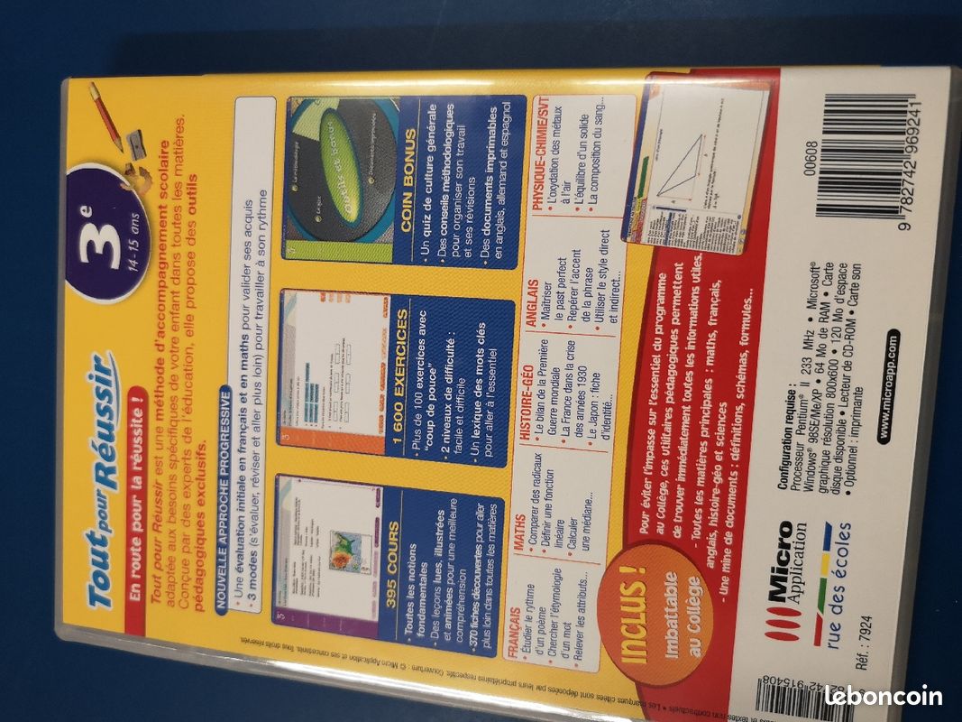 CD ROM Tout pour réussir son année de 3eme Collége (image 3)