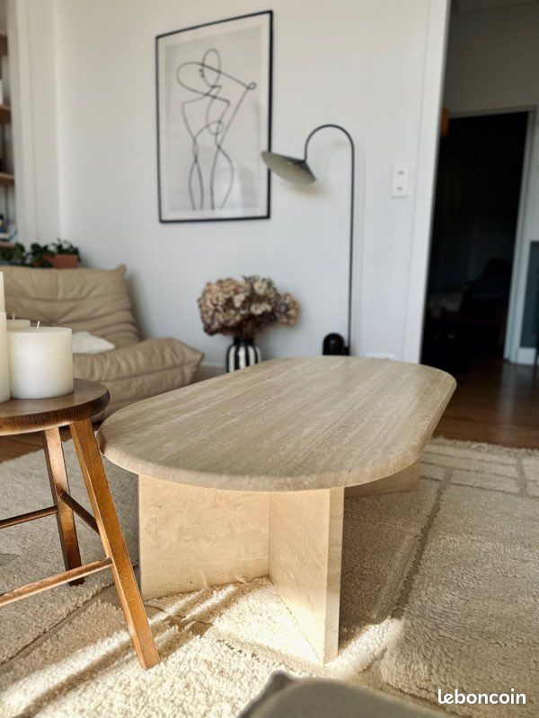 Table basse ovale en travertin (image 4)