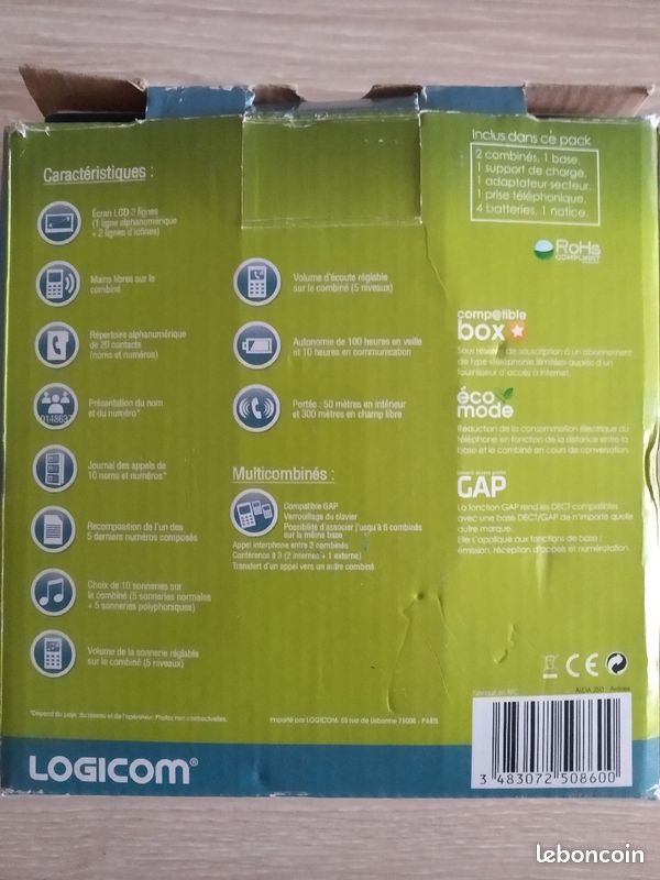 Téléphone Logicom Aloa 250 2 bases et 2 téléphones (image 2)