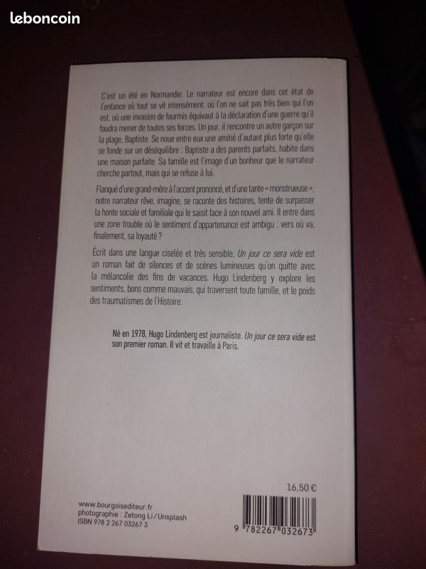 Roman un jour ça sera vide .Hgo lindenberg (image 2)
