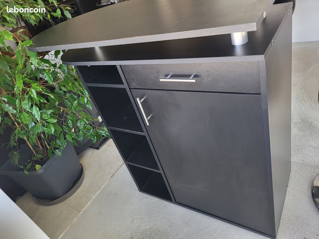Meuble bar haut et 2 tabourets (image 1)