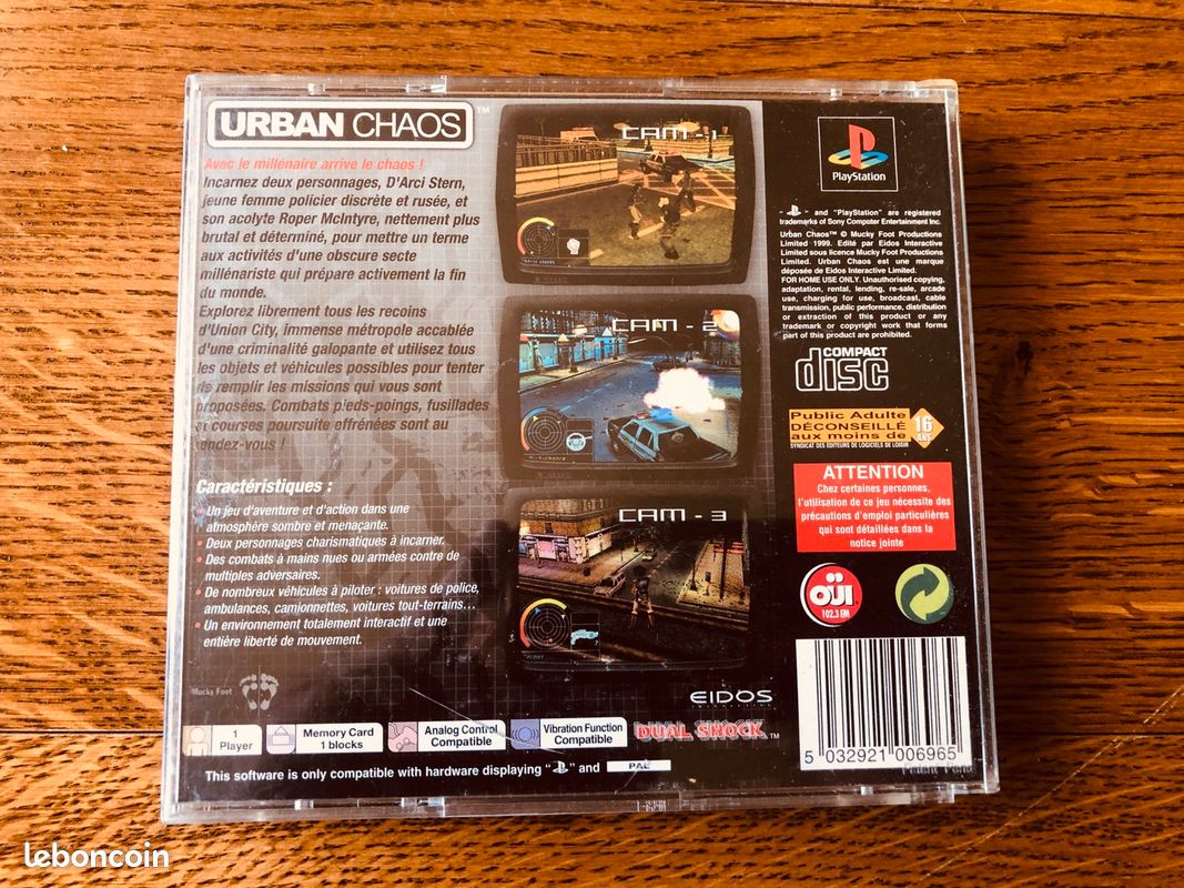 Urban Chaos - PS1 Version Française PlayStation one Sony pal fr (image 2)