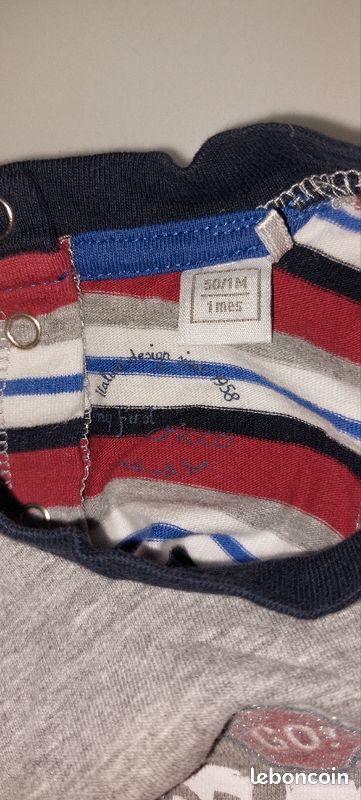 T-shirt gris bébé (image 1)