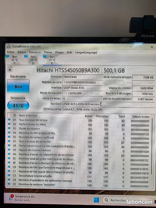 Lot De 50 Disques Durs HGST Travelstar 500 Go 2.5'' SATA III 5400 Tr/min