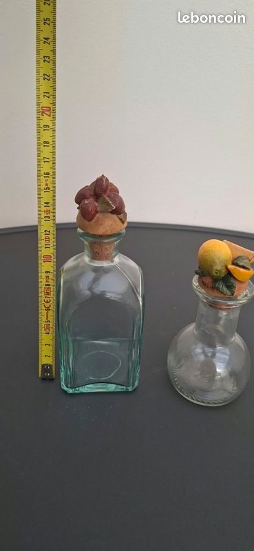 Lot 2 petites bouteilles / flacons vintage décor fruits (image 5)