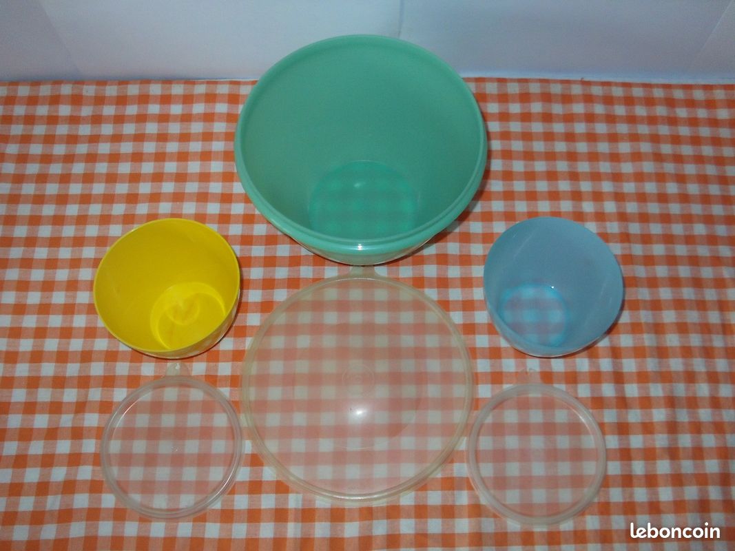 Lot De 6 Boîtes De Conservation Tupperware Vintage – Plastique Années 80/90
