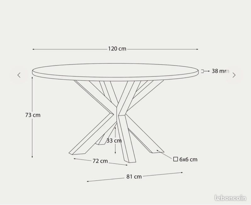 Table ronde 120cm KAVE HOME en chêne (image 2)