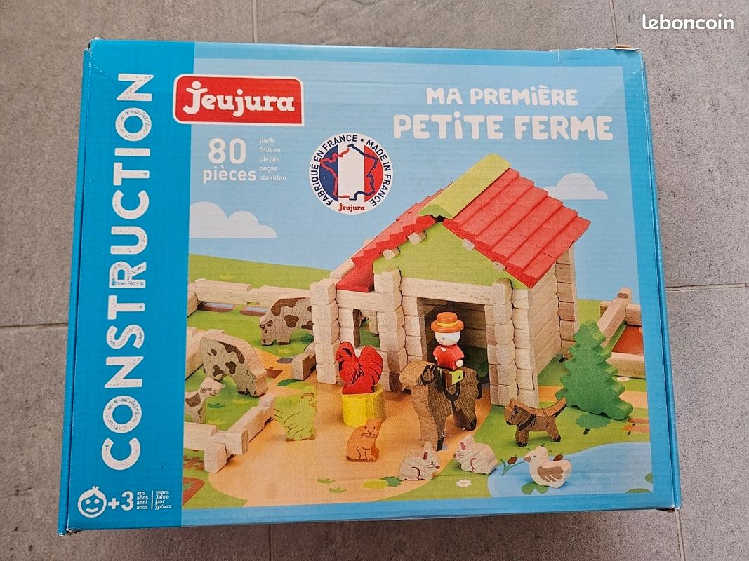 Jeu de construction en bois Ma première petite ferme Jeujura (image 2)
