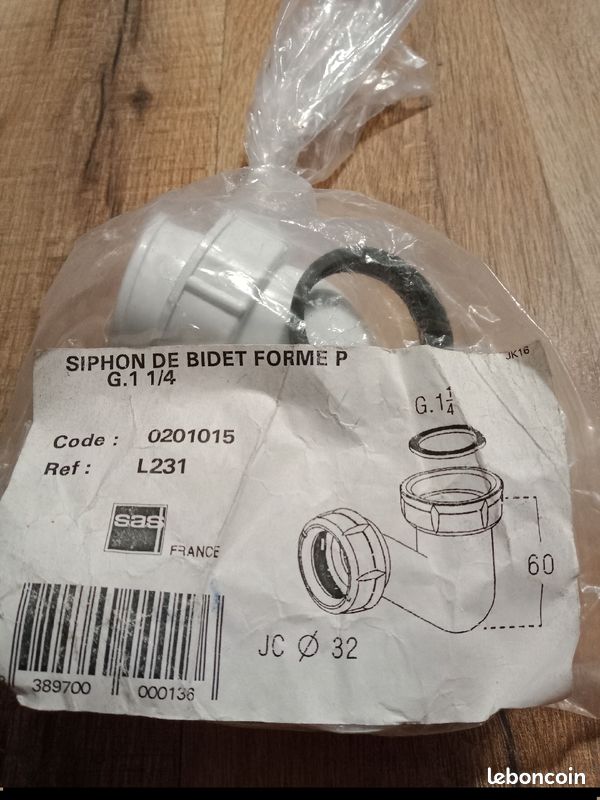 Siphon bidet forme P (image 2)
