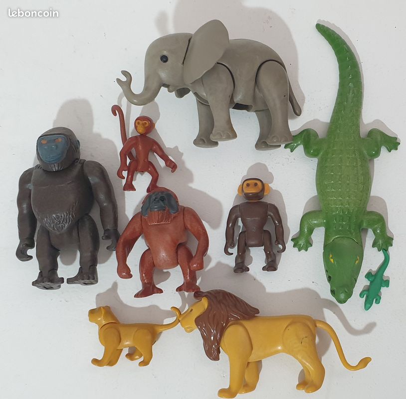Gros Lot Playmobil Animaux – Chevaux, Singes, éléphant, Cygne, Hérisson – Figurines Occasion