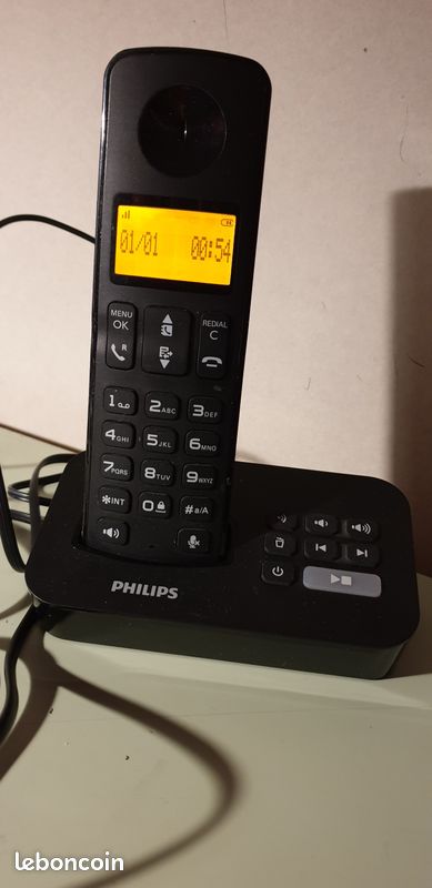 Télépone sans fil PHILIPS D205 beg avec piles (image 2)