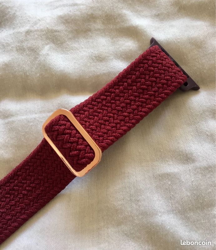 ♥️ Bracelet rouge robuste pour montre connectée Apple Watch élastique 42mm 44mm 45mm SE et Ultra 49mm (image 8)