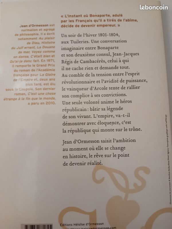 La conversation dédicacé par Jean d'Ormesson (image 4)