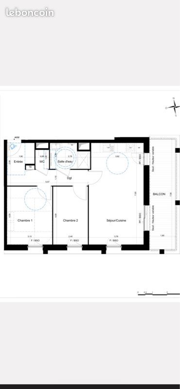 Appartement 3 pièces 64 m² · à Rillieux-la-Pape · 63,8 m² · 244 000 €