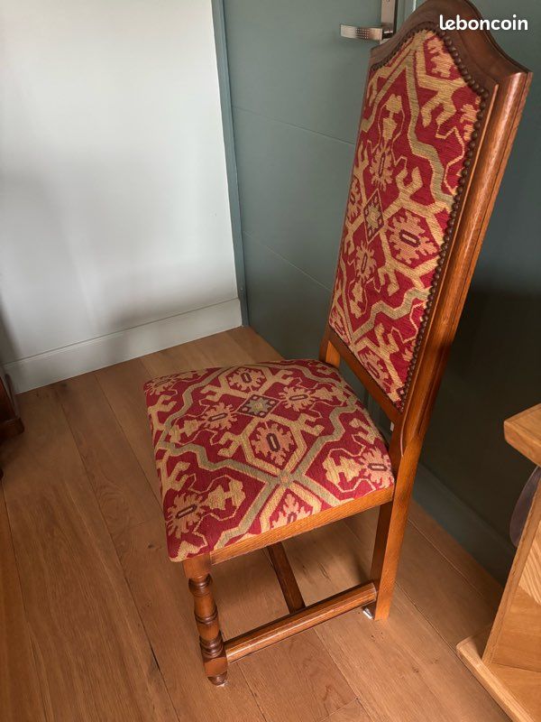 6 chaises chêne et tissus (image 2)