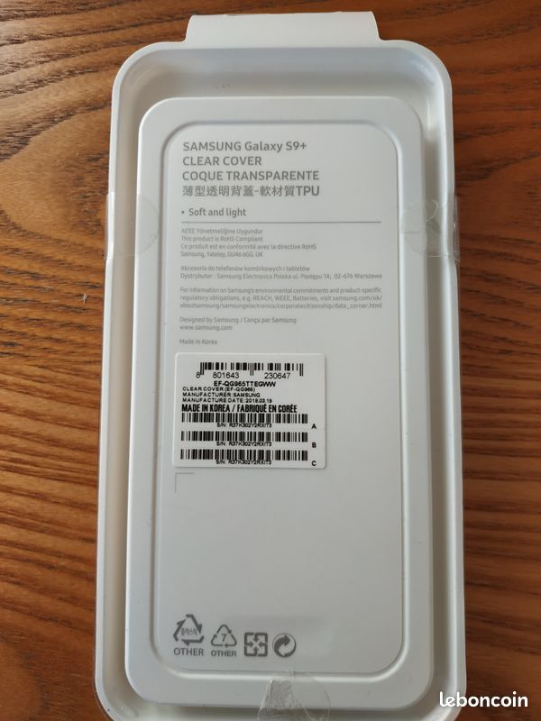 Samsung Galaxy S9+ clear cover (image 1)