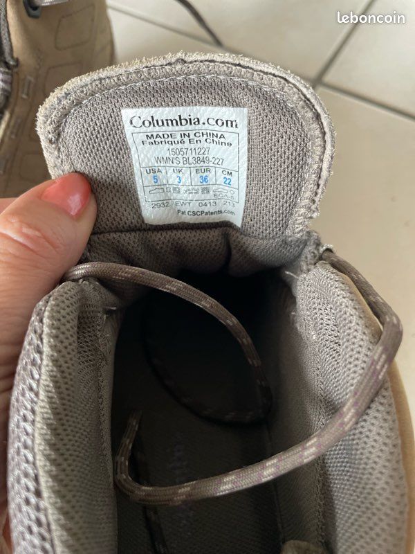 Chaussures 36 pour femmes Redmond III MID Waterproof Columbia - Pebble/Granite Purple (image 3)