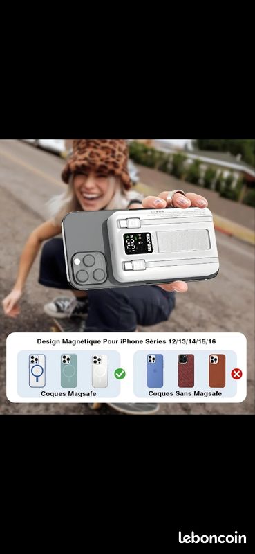 Batterie de secours power bank 10.000 mAh magsafe neuve (image 18)