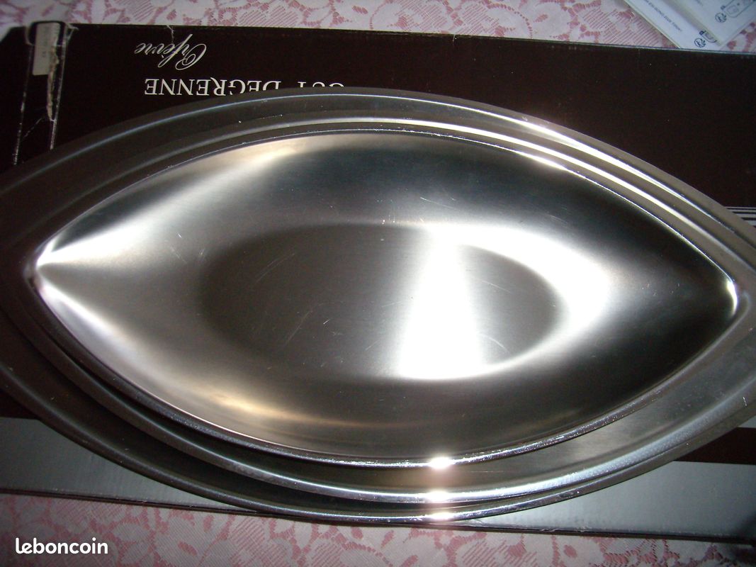3 plats inox Guy Degrenne ovales pointus (image 1)