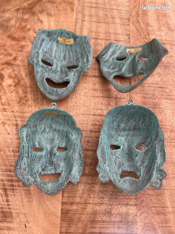 4 masques grecs bronze massif (image 8)