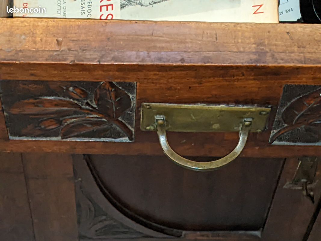 Chevets art nouveau circa 1930 marbre, bois et laiton ou cuivre jaune (image 6)