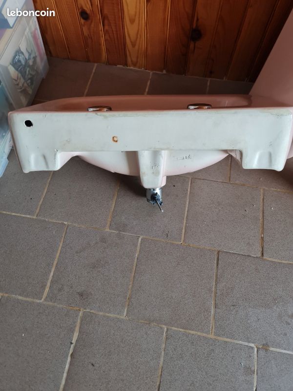 Lavabo sur colonne rose (image 4)