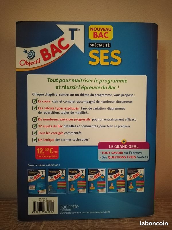 Livre "Objectif BAC spécialité SES" Tle (image 2)