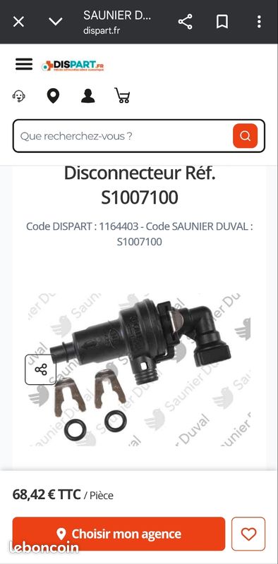 Disconnecteur DIFF 05722100 – Pour Chaudière Saunier Duval, Neuf Sous Emballage D’origine