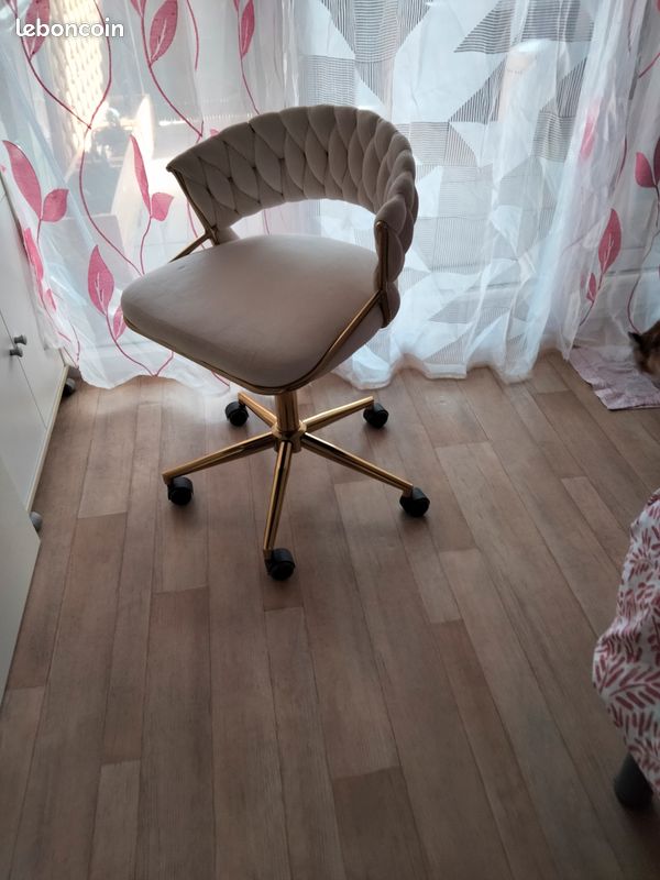 Magnifique chaise velours crème (image 2)