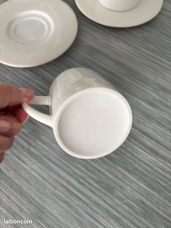 Ensemble tasses à café blanches (image 5)