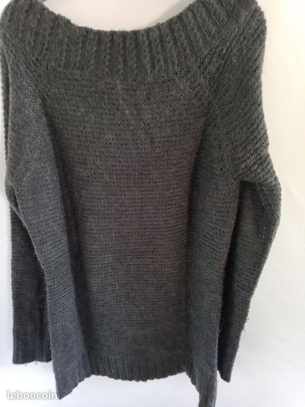 Pull gris, camaïeu, taille 2 (image 3)
