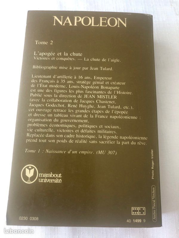 Livre NAPOLEON L'APOGEE ET LA CHUTE TOME 2 SOUS LA DIRECTION DE JEAN MISTLER DE L'ACADEMIE FRANCAISE (image 2)