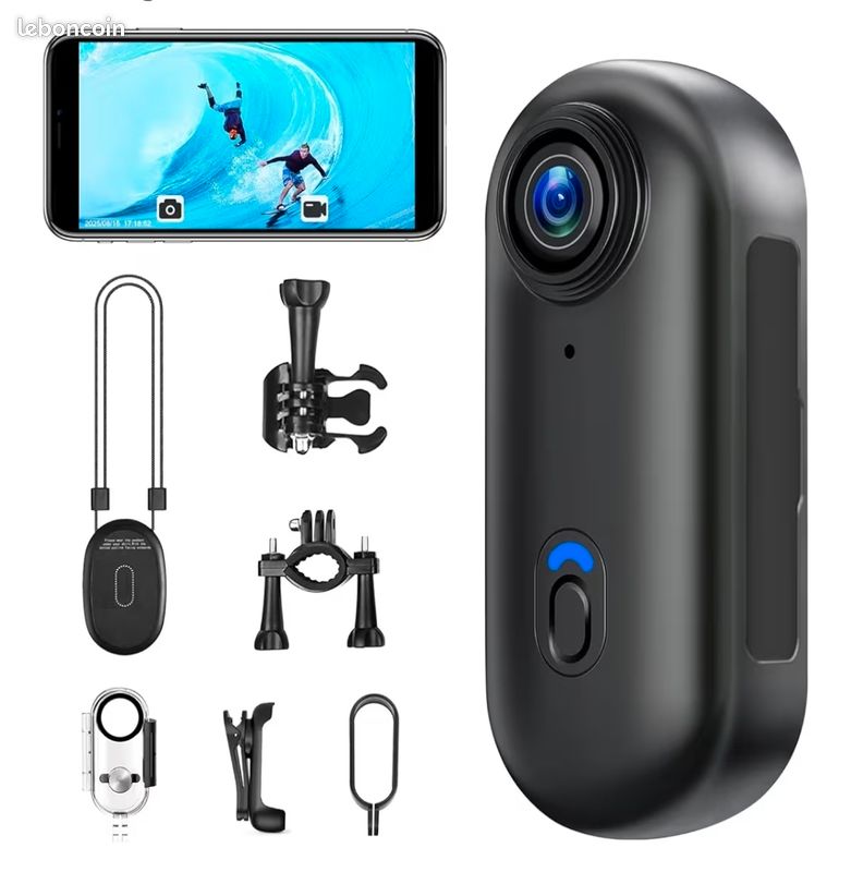 Caméra Sport HD 1080P - Étanche, WiFi, Batterie Détachable - 2 Pouces - Noire