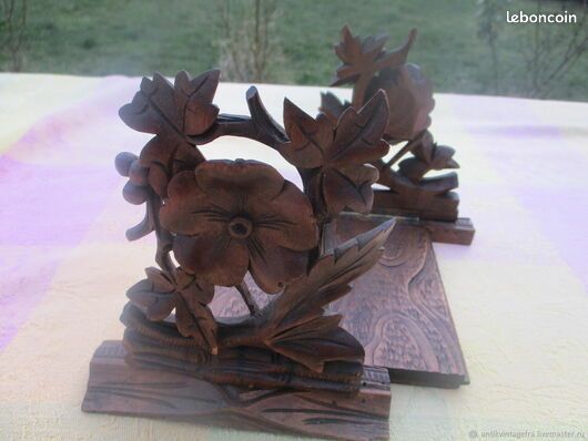 PAIRE DE SERRE-LIVRES vintage en bois et métal, style artisanal des années 60 EUR 19,90