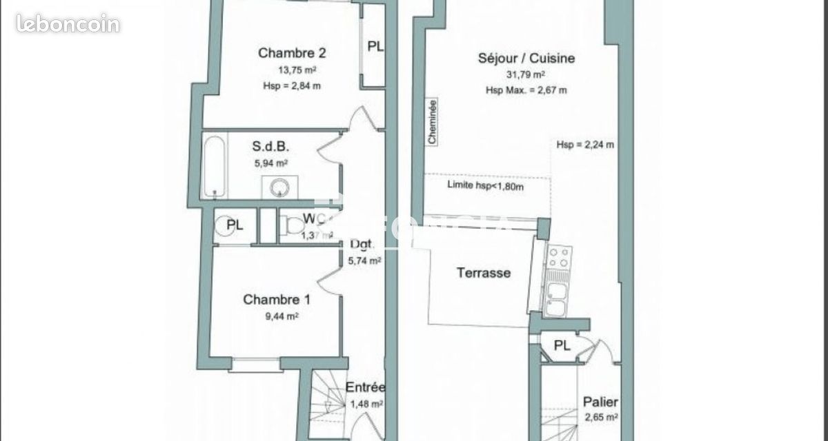 Appartement 3 pièces 72 m² · à Bordeaux · 72 m² · 1 009 €/mois